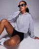 4505 4505 quick dry performance jersey cropped hoodie in gray heather-Neutral - 4