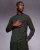 4505 4505 quick dry performance jersey long sleeve training top in khaki-Green - 1
