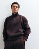4505 4505 Rest Day 1/4 zip boxy sweat in scuba-style fabric in chocolate brown - 1