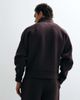 4505 4505 Rest Day 1/4 zip boxy sweat in scuba-style fabric in chocolate brown - 4
