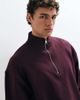 4505 4505 Rest Day 400gsm heavyweight cotton boxy 1/4 zip sweat in maroon-RED - 4