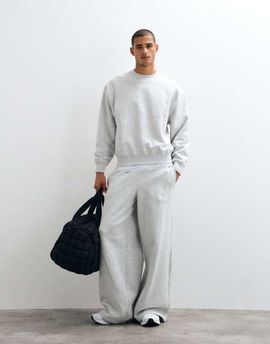 4505 4505 Rest Day 400gsm heavyweight cotton boxy crew neck sweatshirt in light gray heather
