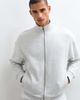 4505 4505 Rest Day 400gsm heavyweight cotton boxy zip up track jacket in light gray heather - 1
