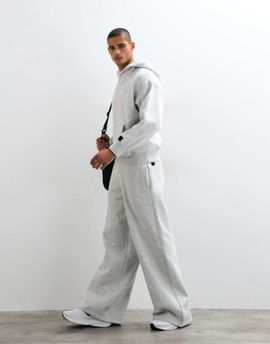 4505 4505 Rest Day 400gsm heavyweight cotton super oversized jogger in light gray heather