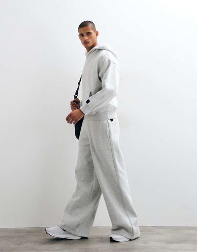 4505 4505 Rest Day 400gsm heavyweight cotton super oversized jogger in light gray heather