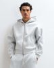 4505 4505 Rest Day boxy zip up hoodie in scuba-style fabric in light gray heather - 3