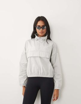 4505 4505 ripstop overhead water repellent running jacket with chest pocket in silver