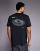 4505 4505 running quick dry back print performance mesh t-shirt in black - 1