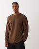 4505 4505 running quick dry performance waffle knit long sleeve top with curved hem in brown - 1