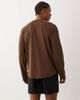 4505 4505 running quick dry performance waffle knit long sleeve top with curved hem in brown - 3