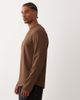 4505 4505 running quick dry performance waffle knit long sleeve top with curved hem in brown - 4