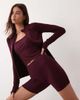 4505 4505 sculpting seamless high waist 5" booty shorts in wine-Purple - 1