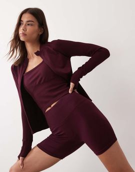 4505 4505 sculpting seamless high waist 5" booty shorts in wine-Purple