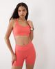 4505 4505 seamless baby rib racer back sports bra with adjustable straps in coral-Orange - 1