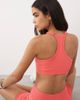 4505 4505 seamless baby rib racer back sports bra with adjustable straps in coral-Orange - 3