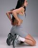 4505 4505 seamless baby rib wrap back high waist 3"" booty short in light gray heather - 4