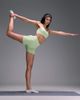 4505 4505 seamless baby rib wrap back high waist 3" booty shorts in pastel lime-Green - 1