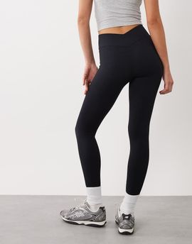 4505 4505 seamless baby rib wrap back high waist gym leggings in black