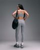 4505 4505 seamless baby rib wrap back high waist gym leggings in light gray heather - 4