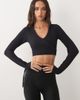 4505 4505 seamless baby rib wrap front long sleeve top in black - 1