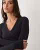 4505 4505 seamless baby rib wrap front long sleeve top in black - 3