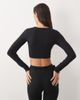 4505 4505 seamless baby rib wrap front long sleeve top in black - 4