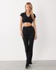 4505 4505 seamless baby rib wrap front short sleeve top in black - 2