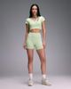 4505 4505 seamless baby rib wrap front short sleeve top in pastel lime-Green - 2