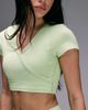 4505 4505 seamless baby rib wrap front short sleeve top in pastel lime-Green - 3