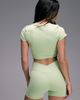 4505 4505 seamless baby rib wrap front short sleeve top in pastel lime-Green - 4