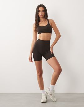 4505 4505 seamless light support sports bra with removable padding in coffee-Brown