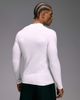 4505 4505 seamless physique defining muscle fit compression base layer long sleeve top in white - 3