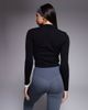 4505 4505 seamless rib long sleeve active polo in black - 3