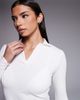 4505 4505 seamless rib long sleeve active polo in vintage white - 3