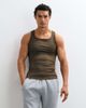 4505 4505 seamless rib square neck slim fit training tank top in caper-Green - 2