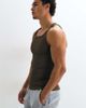 4505 4505 seamless rib square neck slim fit training tank top in caper-Green - 4