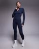 4505 4505 seamless sculpting zip-up long sleeve top in indigo-Navy - 2