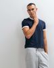 4505 4505 shrunken muscle fit cotton baby ringer tee with quick dry finish in navy - 4