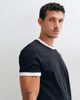 4505 4505 shrunken muscle fit cotton ringer baby tee with quick dry finish in black - 1