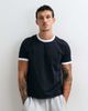 4505 4505 shrunken muscle fit cotton ringer baby tee with quick dry finish in black - 4