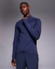 4505 4505 slim fit 1/4 zip base layer long sleeve running top in deep navy - 1