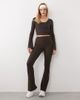 4505 4505 soft touch ballet wrap flared sleeve top in dark chocolate-Brown - 3