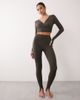4505 4505 soft touch ballet wrap long sleeve top in mocha-Brown - 3