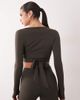 4505 4505 soft touch ballet wrap long sleeve top in mocha-Brown - 4