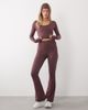 4505 4505 soft touch ballet wrap long sleeve top in plum-pink - 2