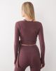 4505 4505 soft touch ballet wrap long sleeve top in plum-pink - 4