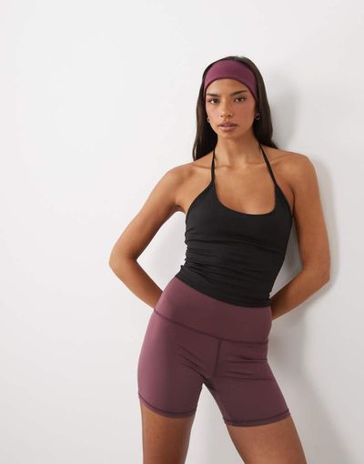 4505 4505 soft touch halter neck cami with inner bra and adjustable straps in black