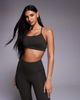 4505 4505 soft touch open back light support sports bra with removable padding in mocha brown - 3