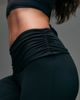 4505 4505 soft touch ruched foldover waist slim kick yoga leggings in black - 4