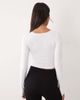4505 4505 soft touch sweetheart neck long sleeve top in white - 4